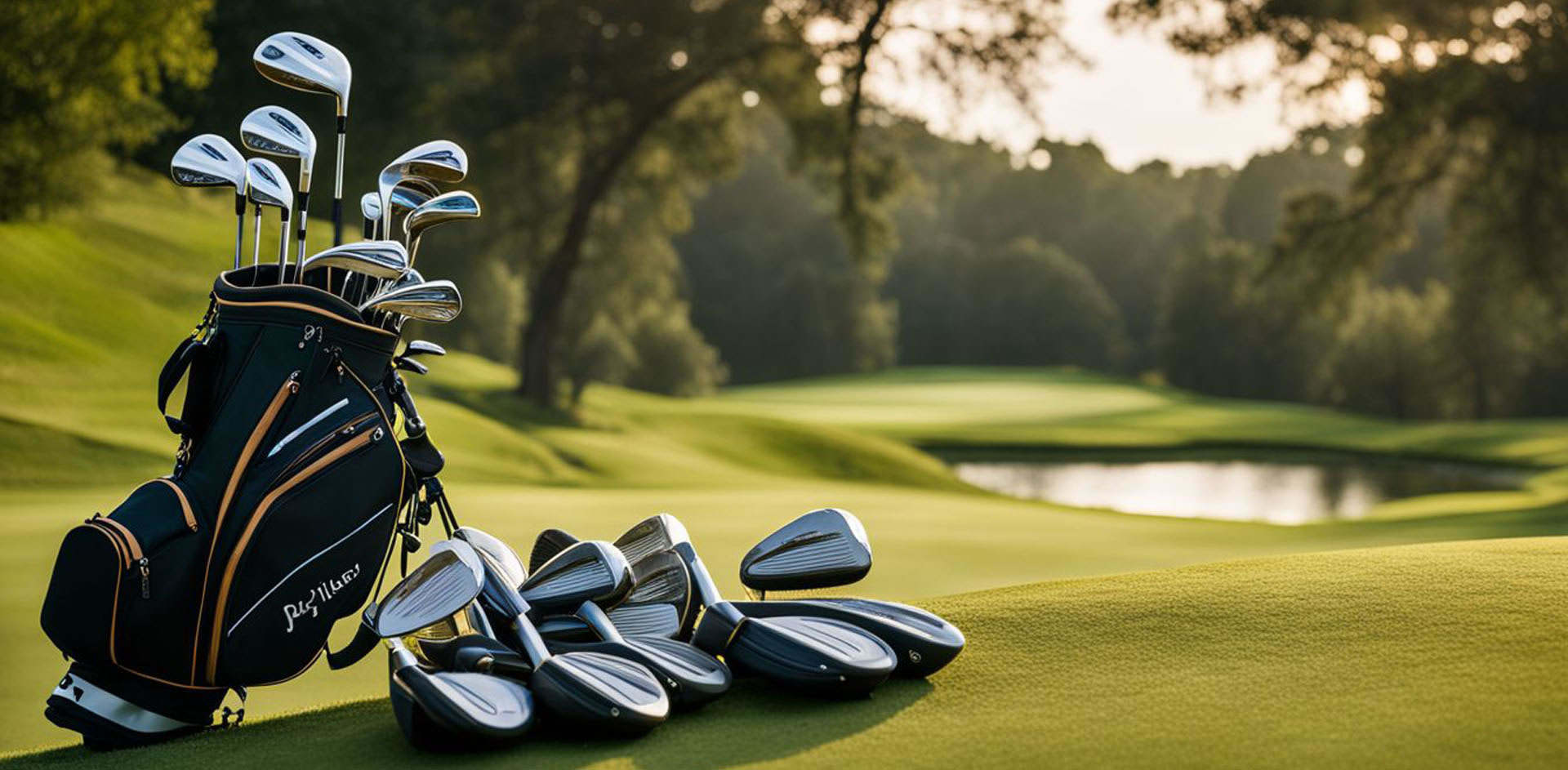 golf bag stand on a golf course